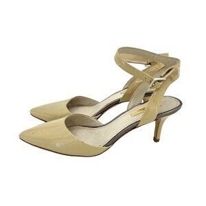 Louise Et Cie Pumps Esperance Beige Patent Leather Heels Slim Heel SZ 7.5
